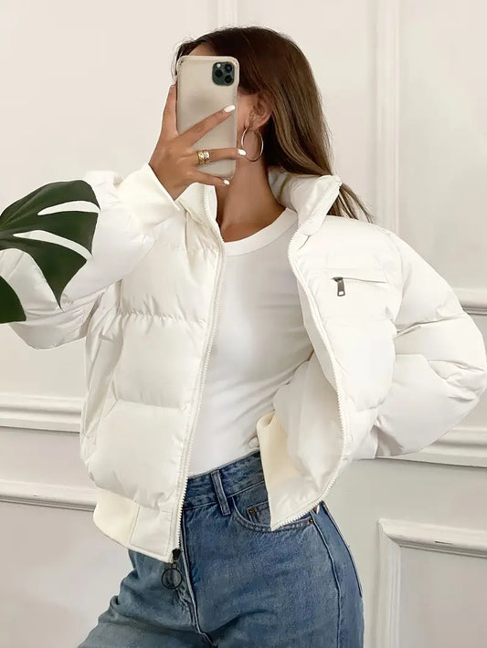 NewYork Style Puffer Jacket - white