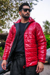 Shine Puffer Jacket - Red