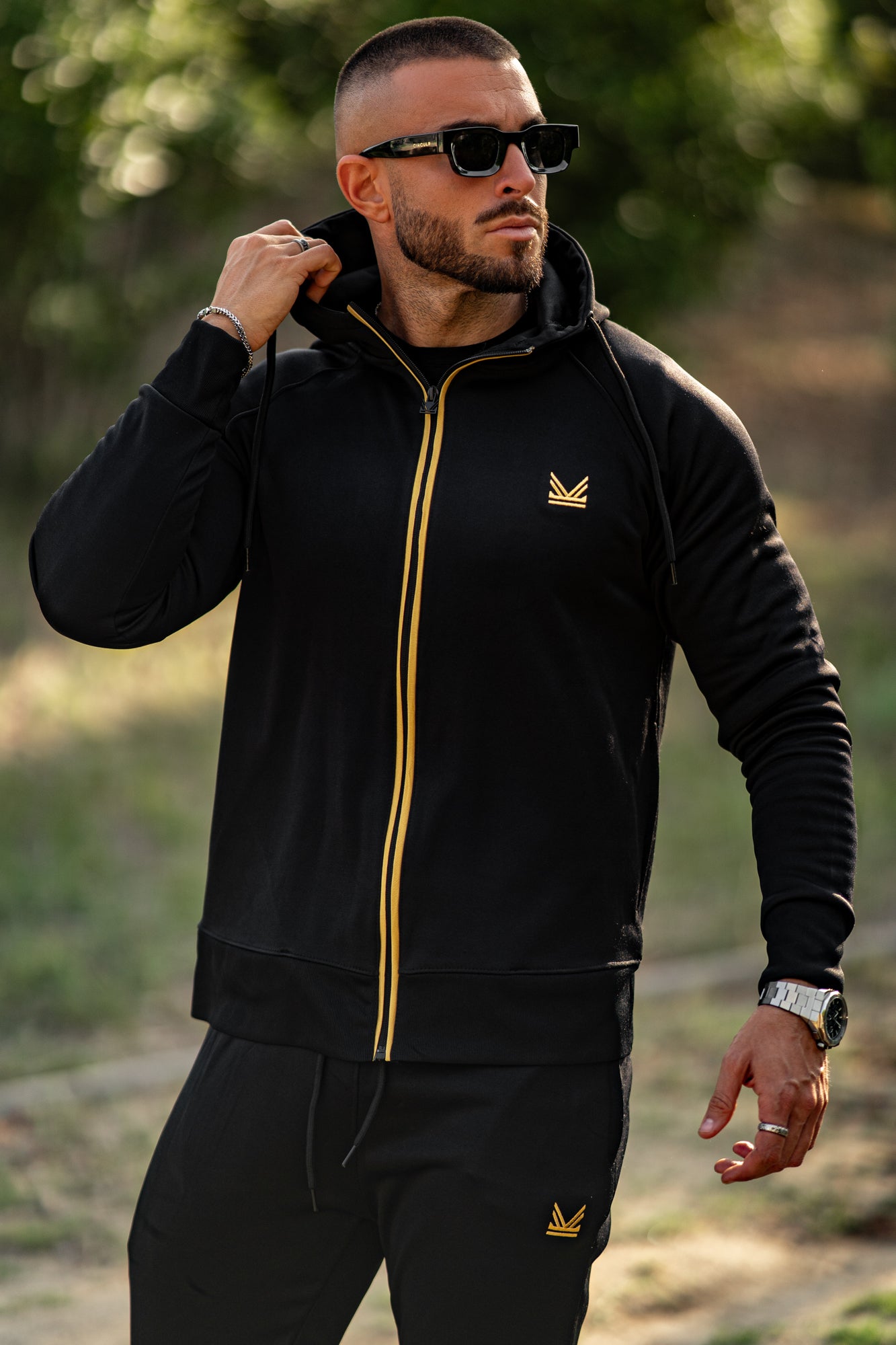 Flex Gold Quickdry Hoodie - Black