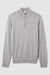 Sw11 Half-Zip Funnel Neck Ribbed Sweater - Heather Grey