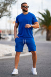 Monte Carlo Embossed Cotton Tracksuit - Colbat Blue