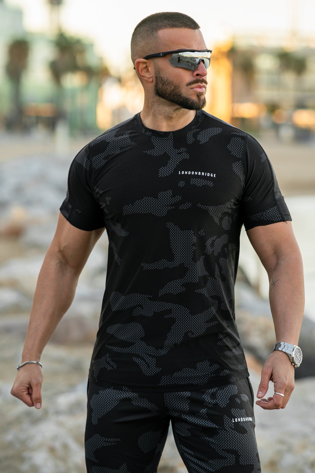 TechCamo SpandexPro T-Shirts - Grey Black