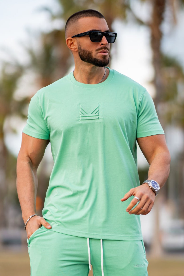 Monte Carlo Emboss Cotton T-Shirt - Mint