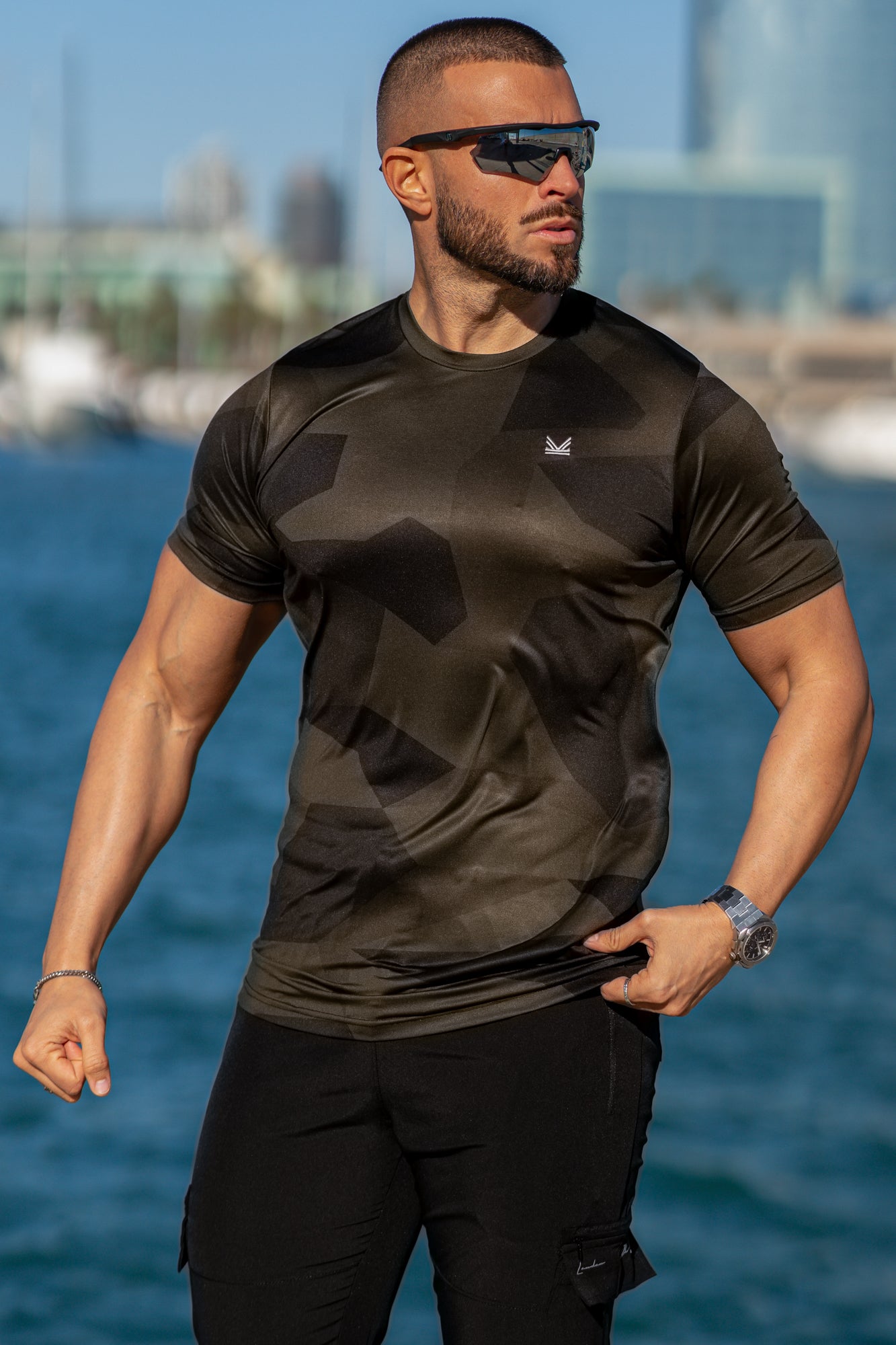 Assault Camo SpandexDry T-Shirts - Olive
