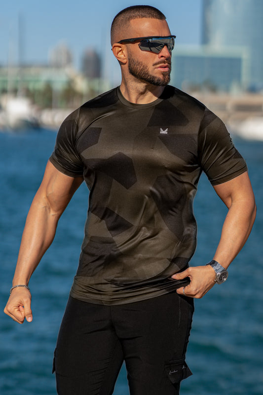 Assault Camo SpandexDry T-Shirts - Olive
