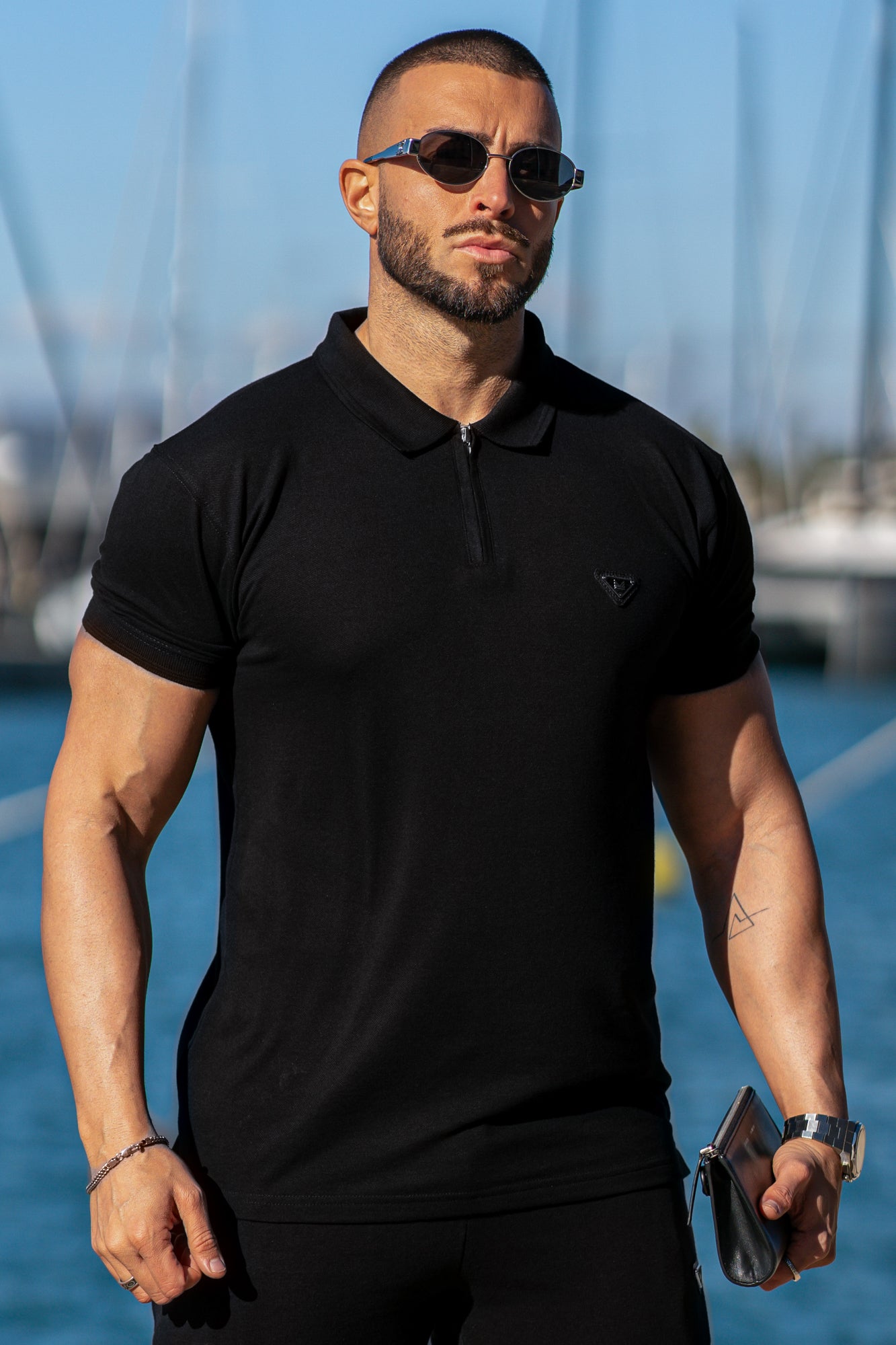 Sinner Cotton Polo - Black