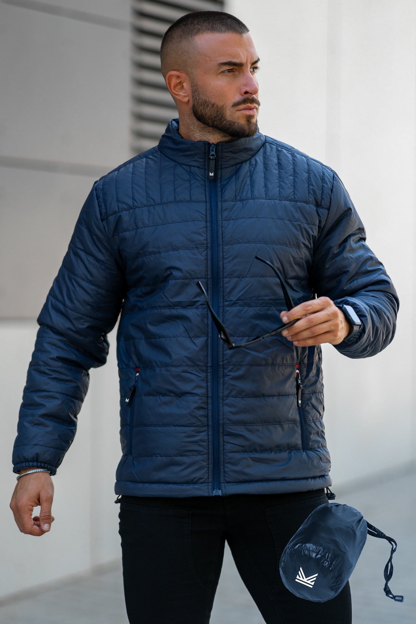 Imported Packable Puffer Jacket - Navy