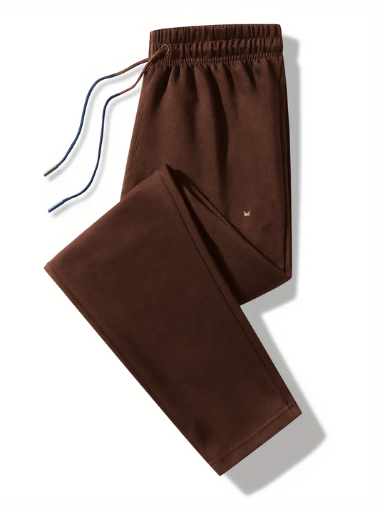 King Zip Core Logo Cotton Terry Trouser - Caramel Brown