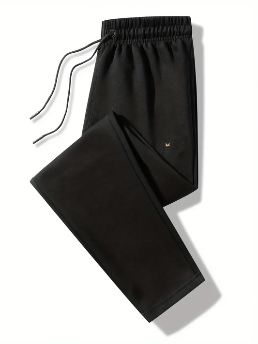 King Side Zip Cotton Terry Trouser - Black