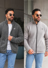 Reversable Sherpa Fleece - Silver/Charocoal