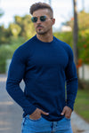 SW77 Crew Neck Ribbed SWEATER - Navy