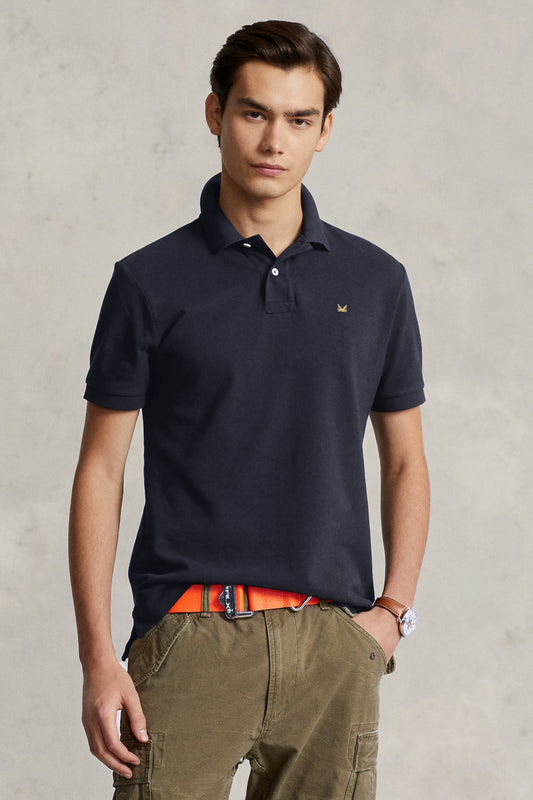 Slimfit Cotton Polo in Navy