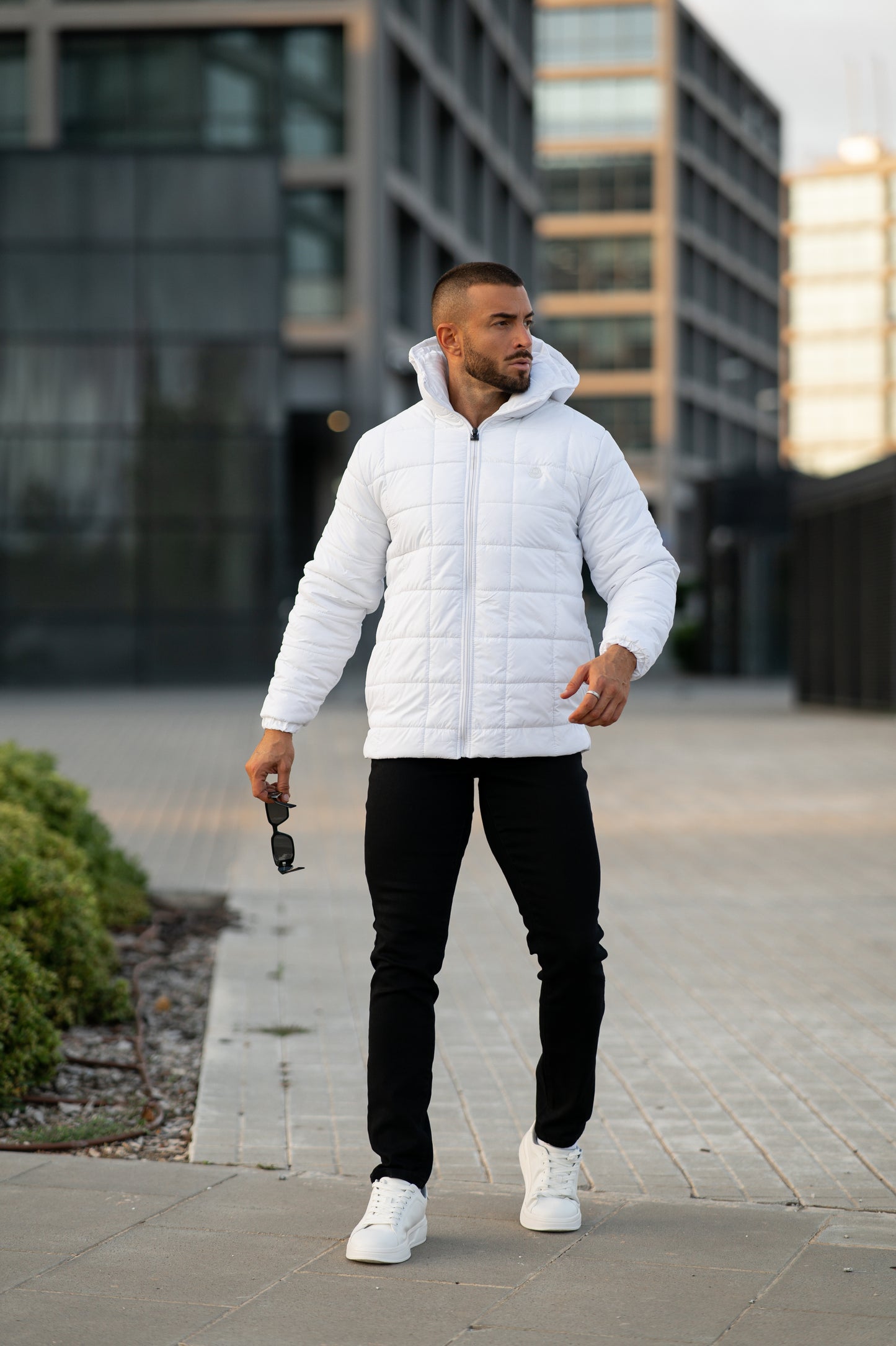 Quilted Nylon Jacket - Off White