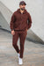 Rivet Oversize Cotton Tracksuit - Chocolate