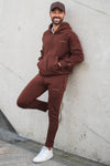 Rivet Oversize Cotton Tracksuit - Chocolate