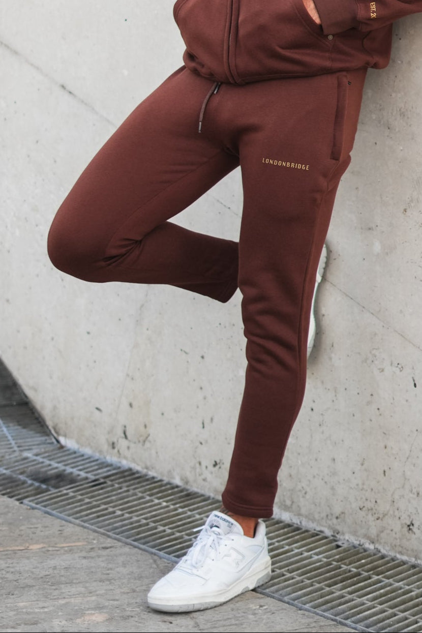 17WB Rivet   Cotton Terry Trouser - Chocolate