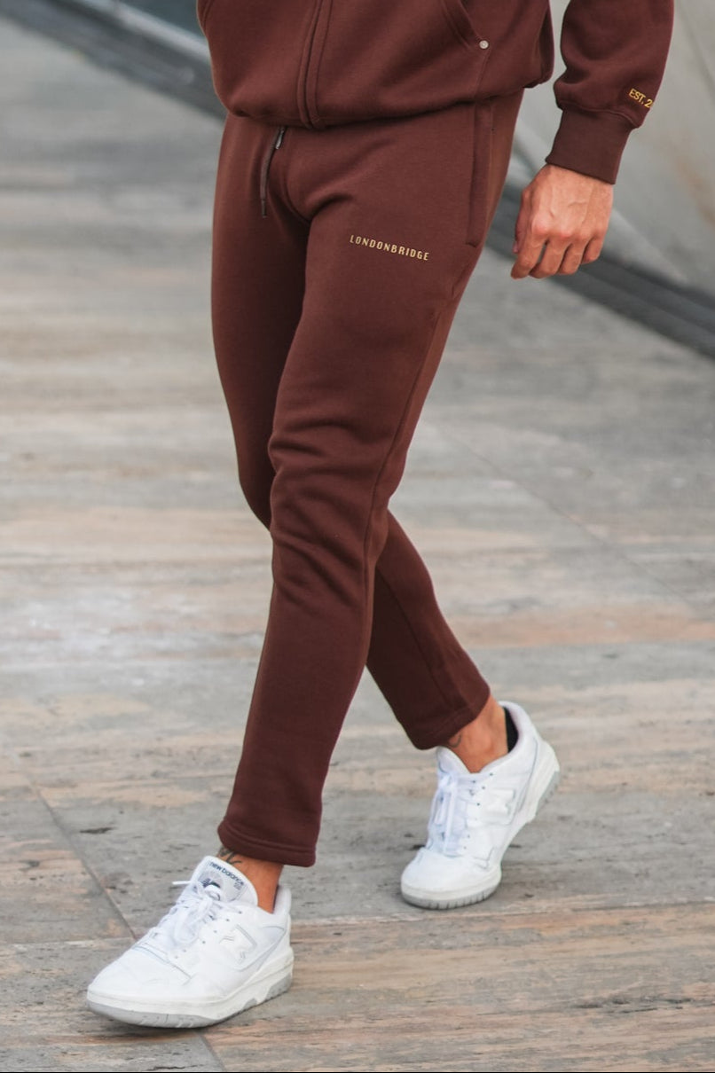 17WB Rivet   Cotton Terry Trouser - Chocolate