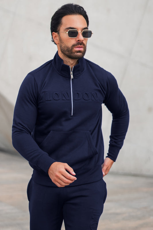 v1 DeBoss Cotton Sweater - Navy