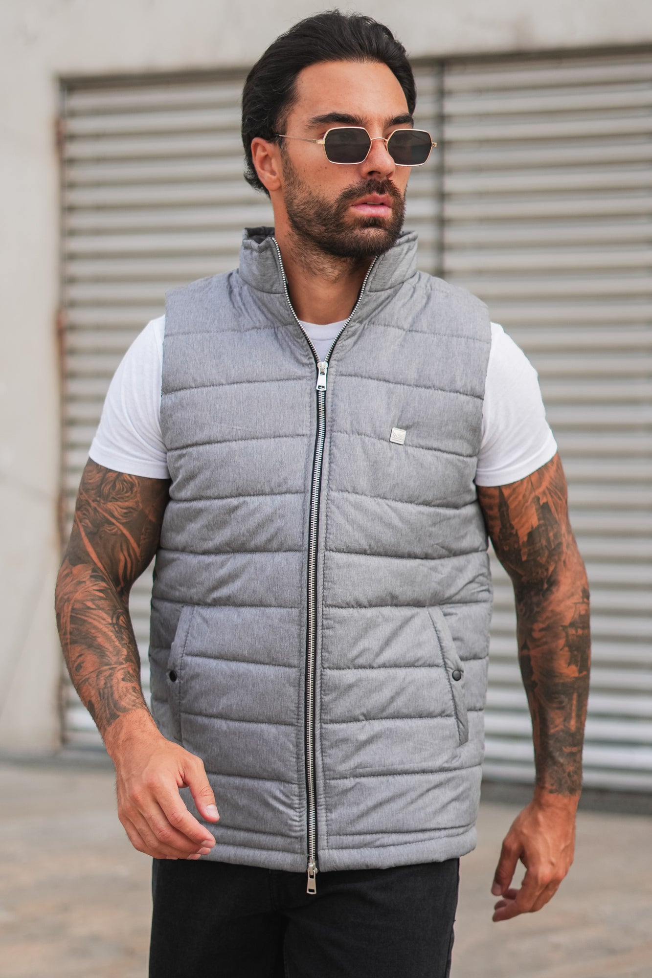 Melange Gilet - Grey