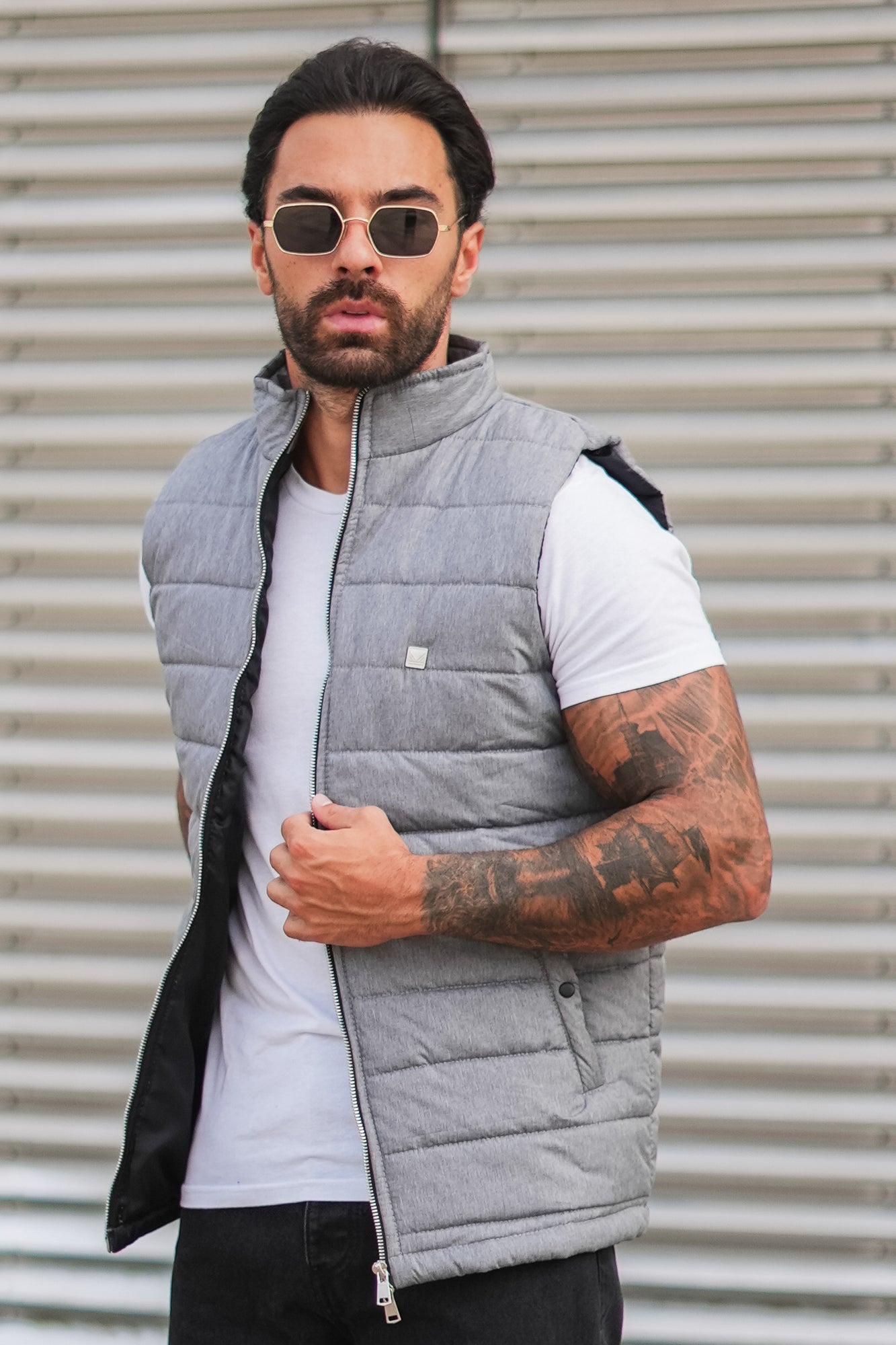 Melange Gilet - Grey