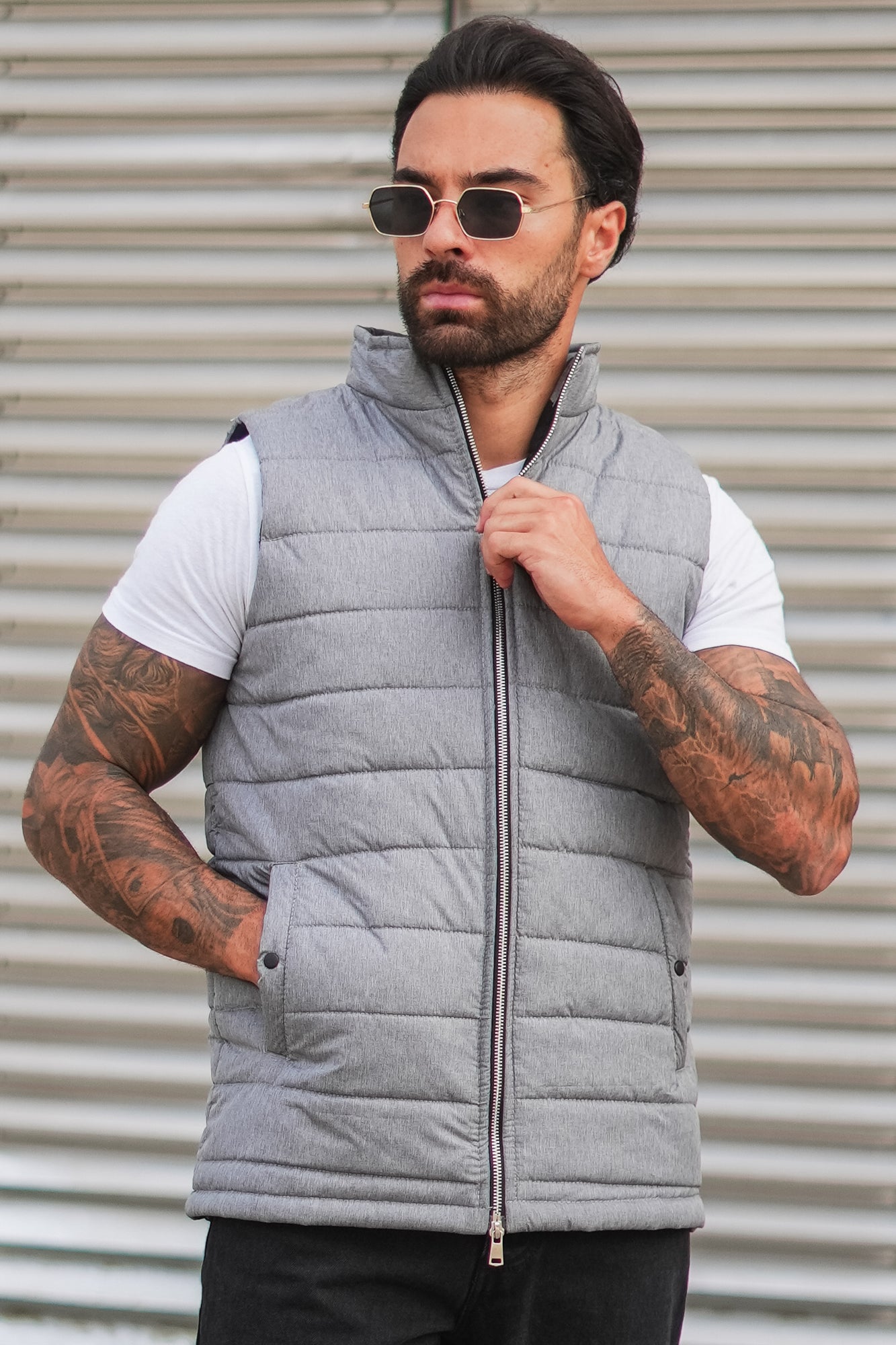 Melange Gilet - Grey