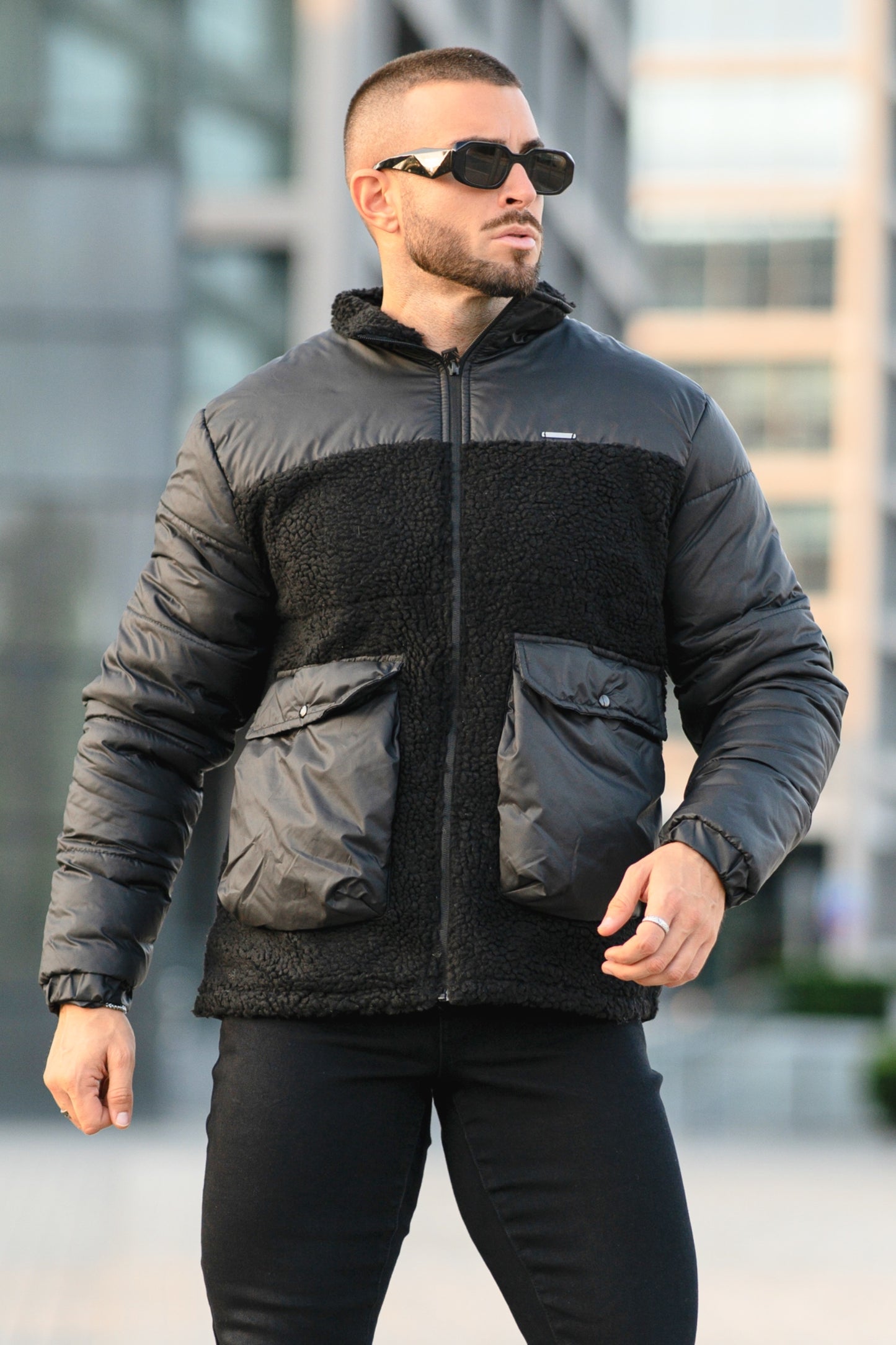 Sherpa Puffer jacket - Black