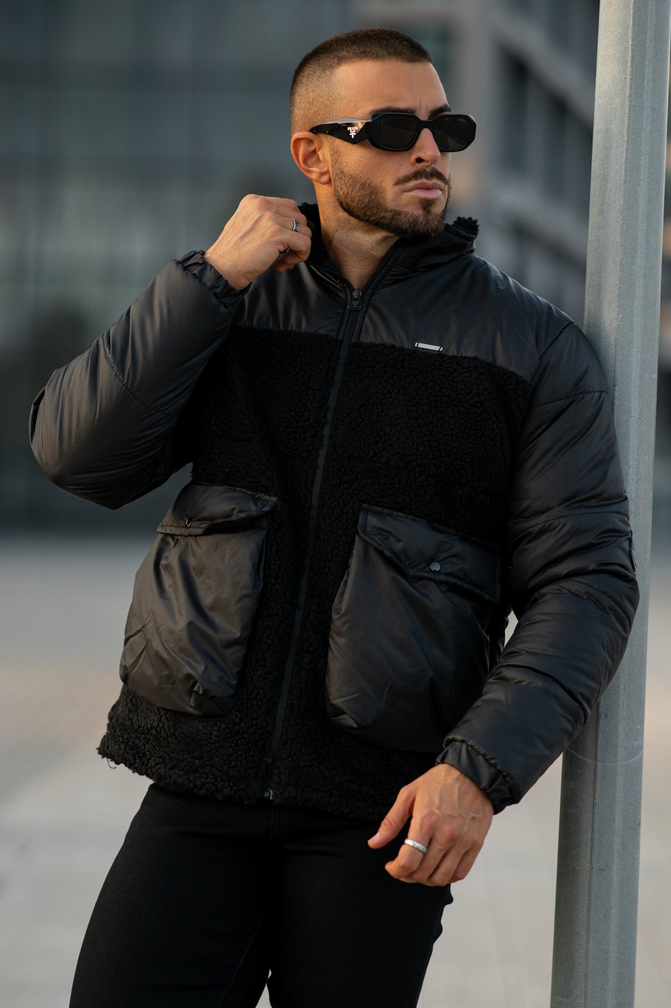 Sherpa Puffer jacket - Black