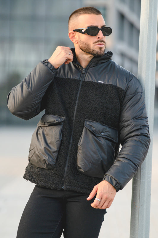 Sherpa Puffer jacket - Black