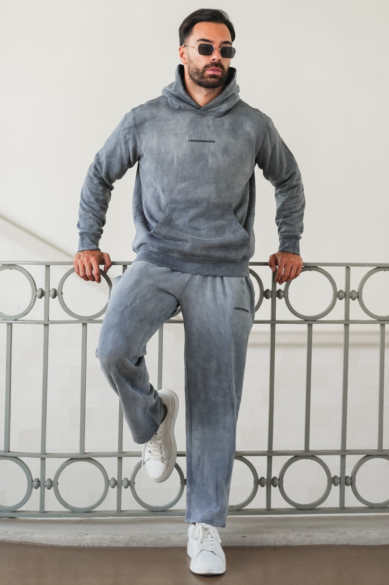 Washed Vintage Cotton Tracksuit - Grey