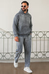 Washed Vintage Cotton Hoodie - Grey