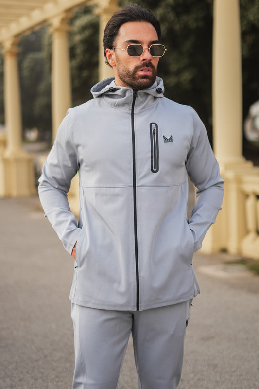 Venom Twill Woven Spandex Hoodie - Silver