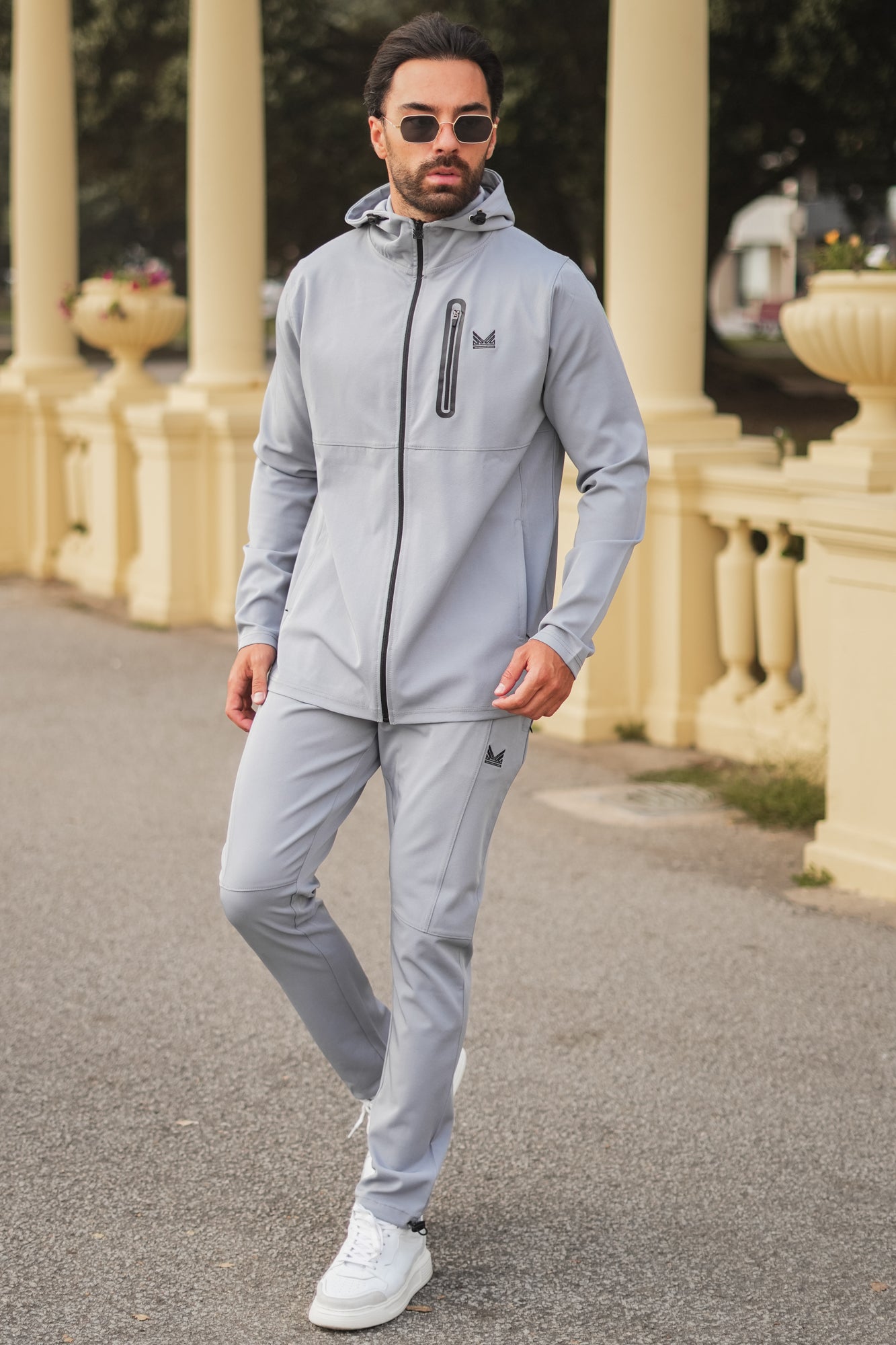 Venom Twill Spandex Woven Tracksuit - Silver