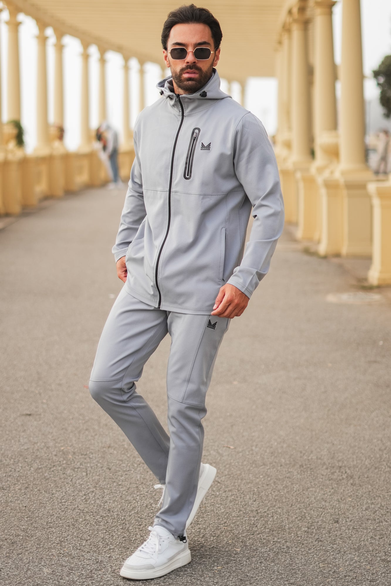 Venom Twill Spandex Woven Tracksuit - Silver