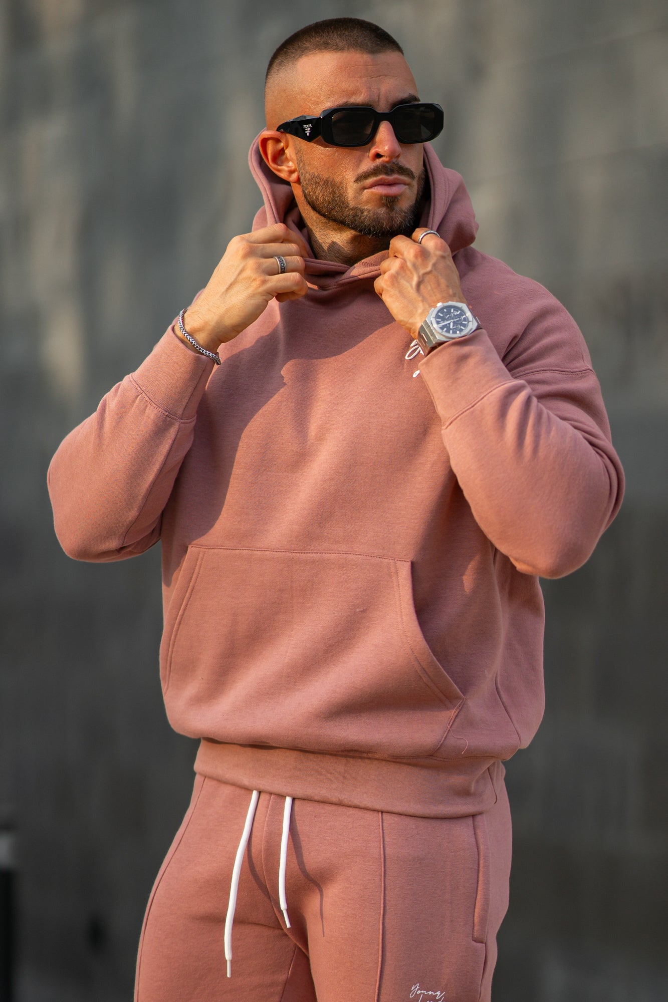 Signature Cotton Oversize Hoodie - pink