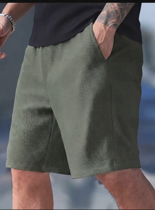 Waffle Thermal Shorts - Olive