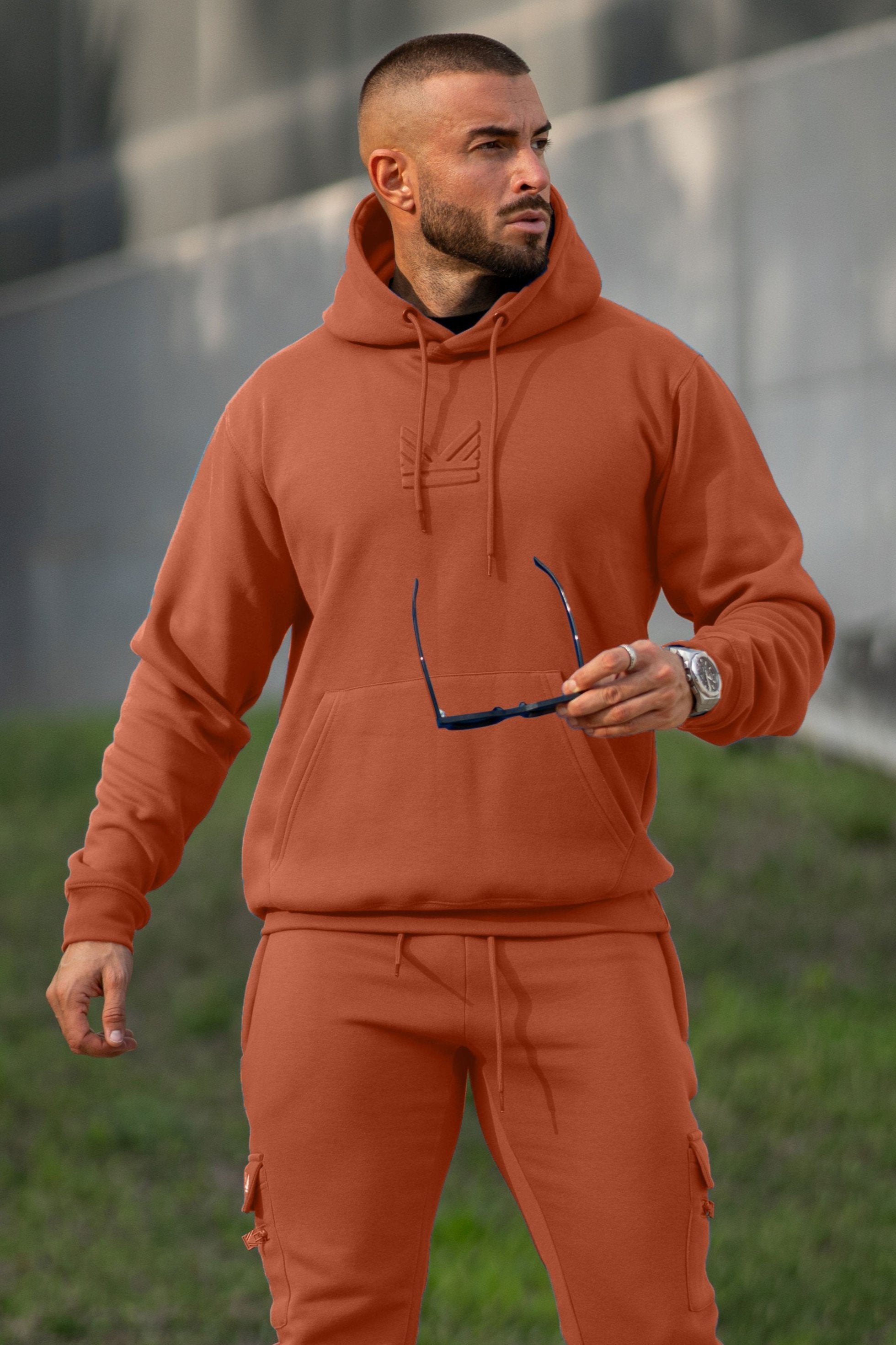 Monte Carlo Embossed Cotton Hoodie - Apricot