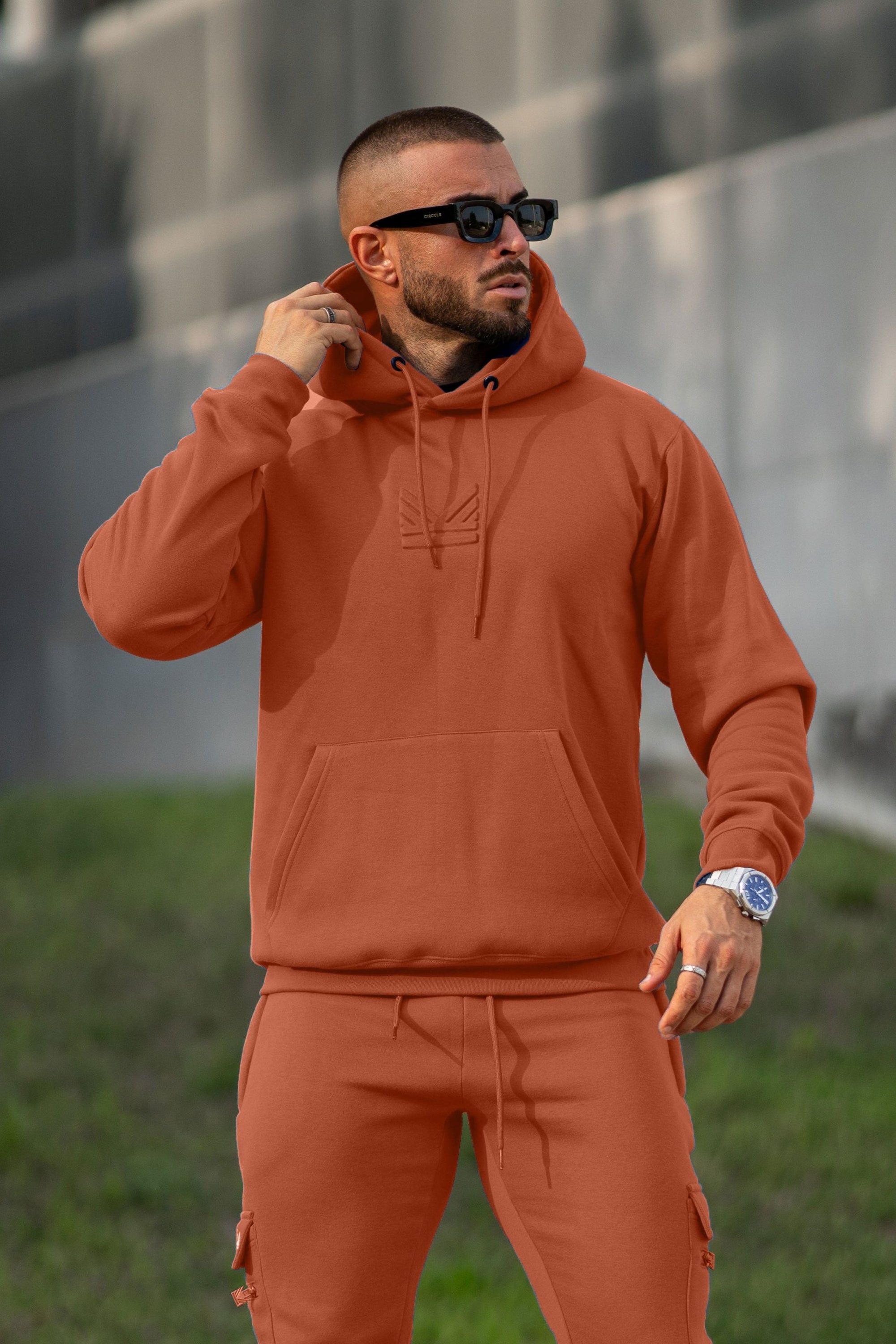 Monte Carlo Embossed Cotton Hoodie - Apricot