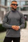 Sw73 SLIM FIT RIB-KNIT TURTLENECK SWEATER - Charcoal