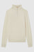 Sw81 Half-Zip Funnel Neck Ribbed Sweater - Snow