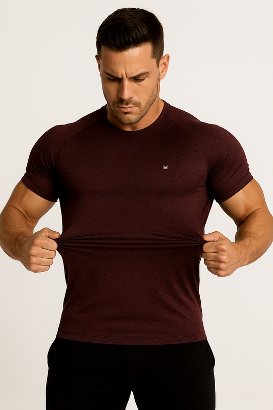 SpandexDry SNP Textured Raglan Tee - Wine