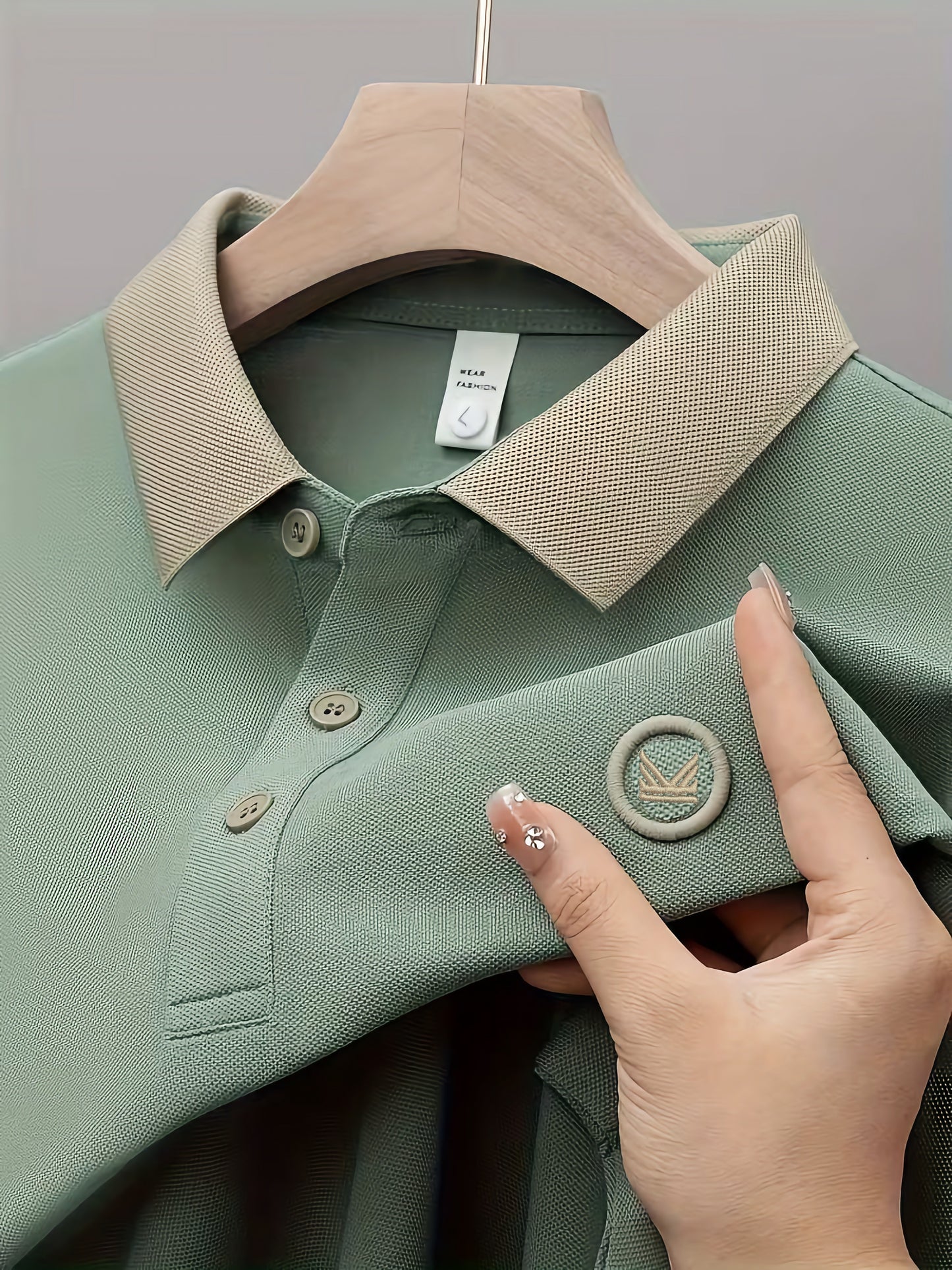 Contrast Polo - Fair Green