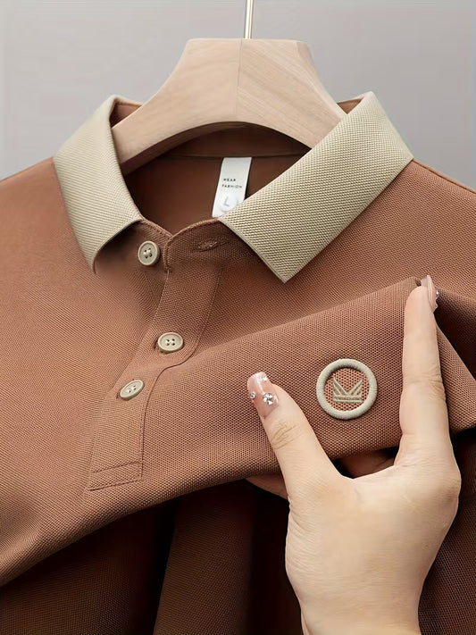 Contrast Polo - Peach Brown