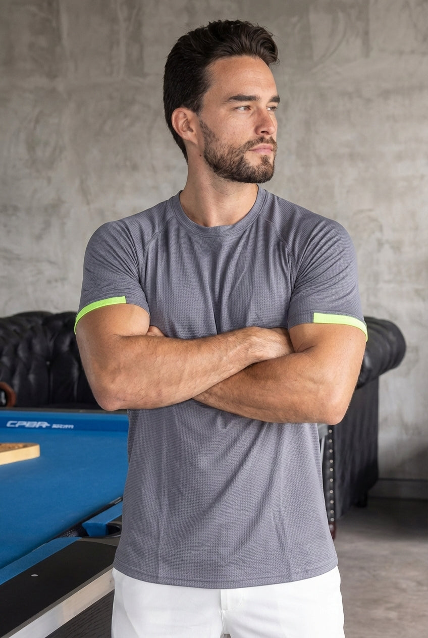 Tennis Box Spandexdry T-Shirts - Grey