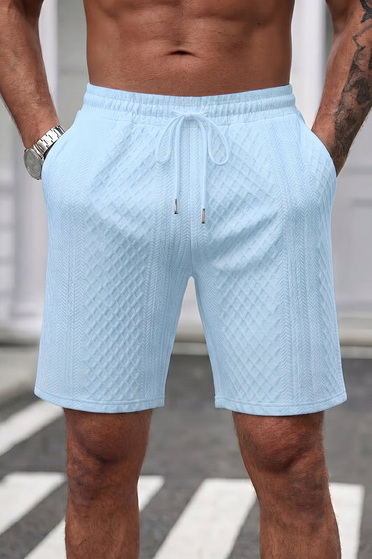 Cabo Snake Textured Shorts -  Aqua-Blue
