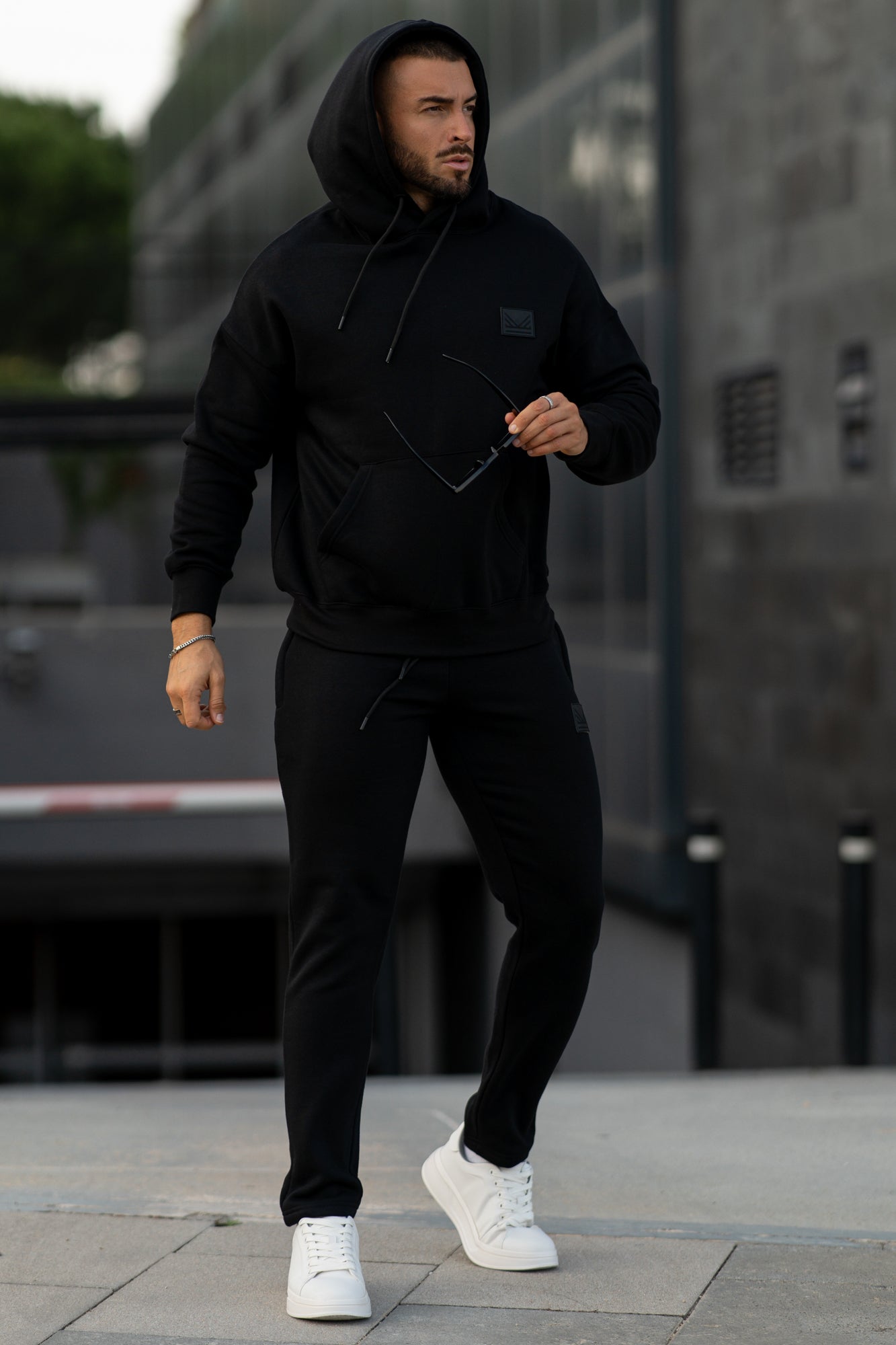 All Black Dropshoulder Cotton Tracksuit