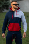 Colorblock  Cotton Oversize Hoodie - Navy